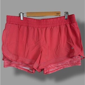 Avia Women's XXL/2XG 2-Layer Running Shorts In "Coral Silk" Color Style AVL19211